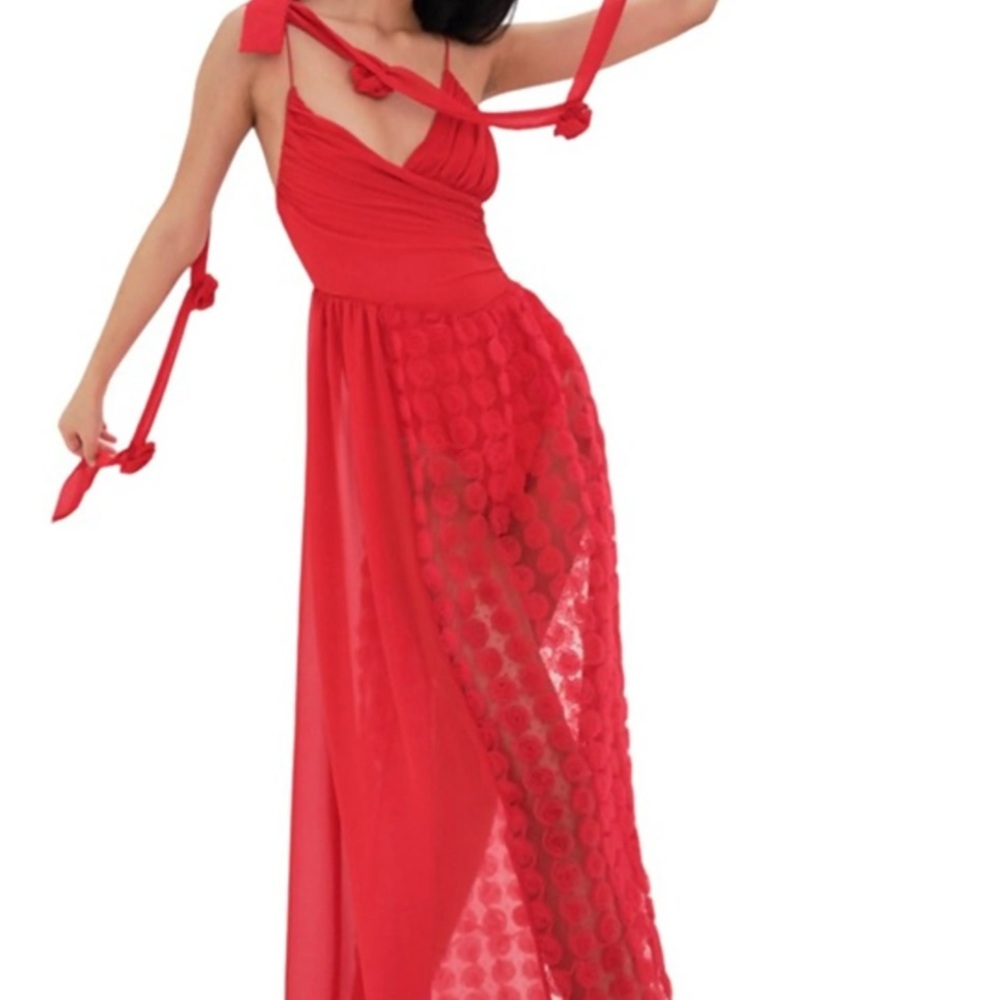 For love and lemons red rose Hannah maxi dress